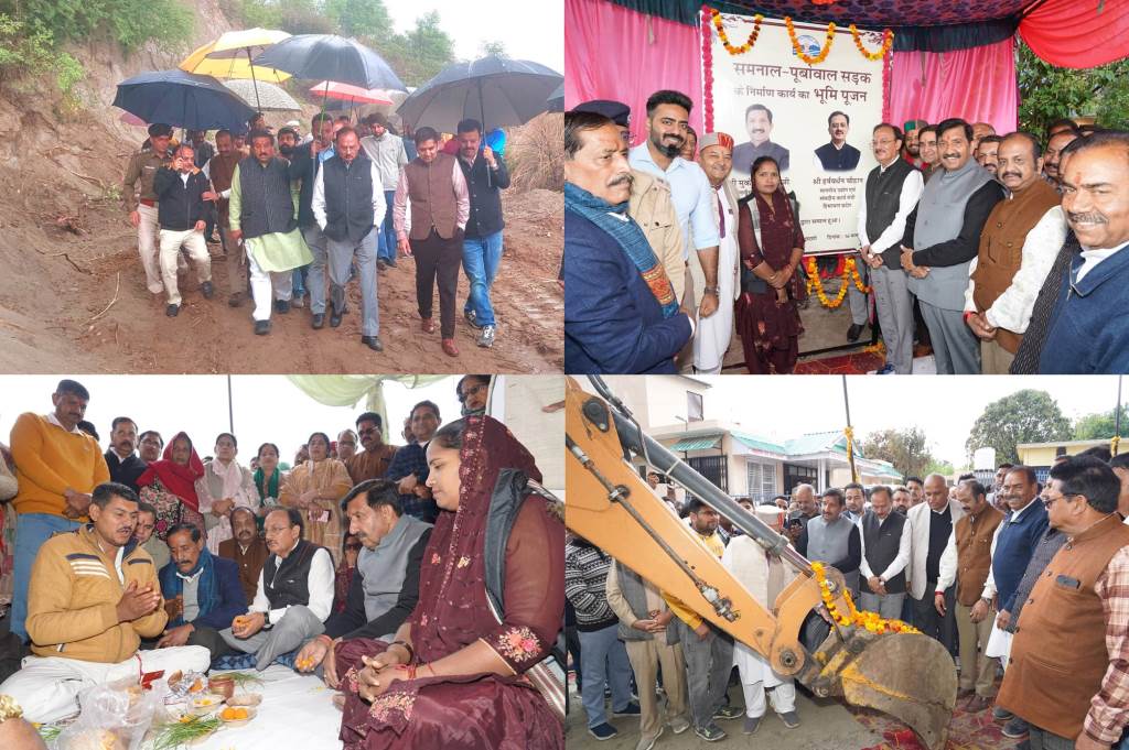 Deputy Chief Minister Lays Foundation Stone for SamnalPubowal Road Project Worth 1525 Crore Industries Minister Harshvardhan Also Present